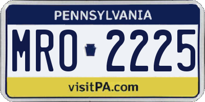 PA license plate MRO2225