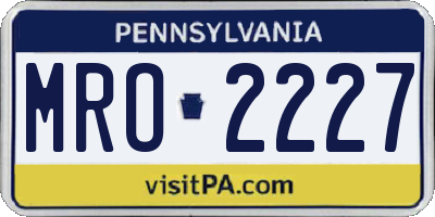 PA license plate MRO2227