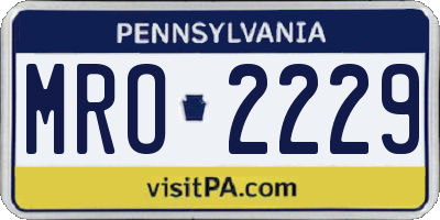 PA license plate MRO2229