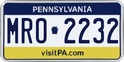 PA license plate MRO2232