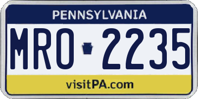 PA license plate MRO2235