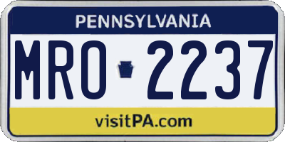 PA license plate MRO2237