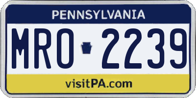 PA license plate MRO2239