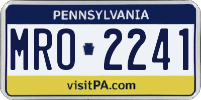 PA license plate MRO2241