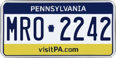 PA license plate MRO2242