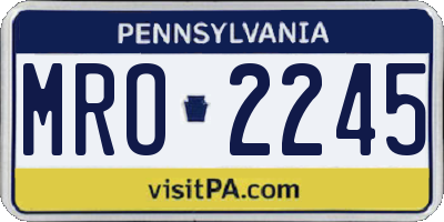 PA license plate MRO2245