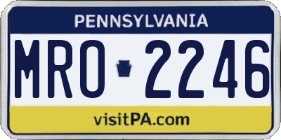 PA license plate MRO2246