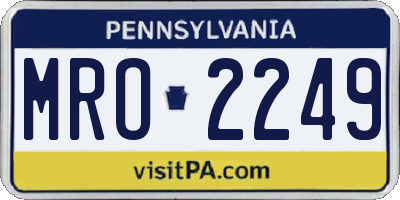PA license plate MRO2249