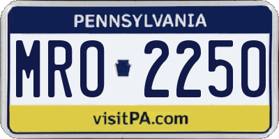 PA license plate MRO2250
