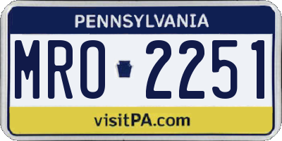 PA license plate MRO2251