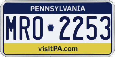 PA license plate MRO2253