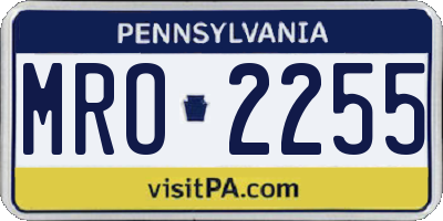 PA license plate MRO2255