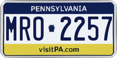 PA license plate MRO2257