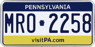 PA license plate MRO2258