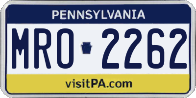 PA license plate MRO2262
