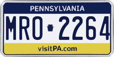PA license plate MRO2264