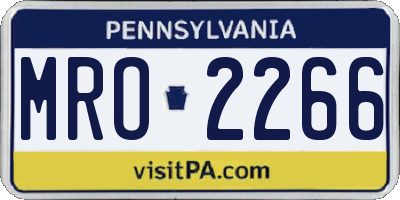 PA license plate MRO2266