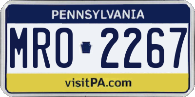 PA license plate MRO2267