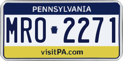 PA license plate MRO2271
