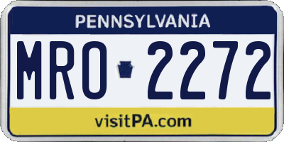 PA license plate MRO2272