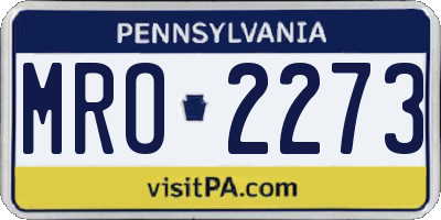 PA license plate MRO2273