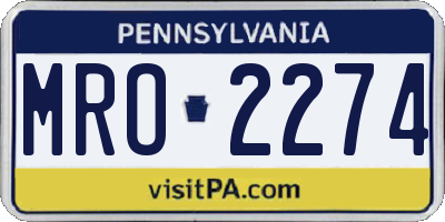 PA license plate MRO2274
