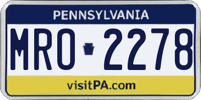PA license plate MRO2278
