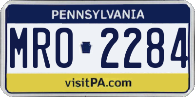 PA license plate MRO2284