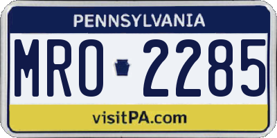 PA license plate MRO2285