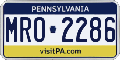PA license plate MRO2286
