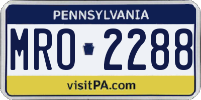 PA license plate MRO2288