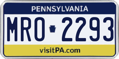 PA license plate MRO2293