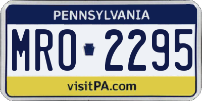 PA license plate MRO2295