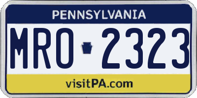 PA license plate MRO2323