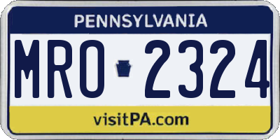 PA license plate MRO2324