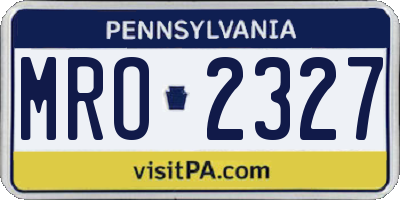 PA license plate MRO2327