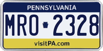PA license plate MRO2328