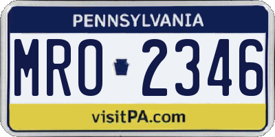 PA license plate MRO2346