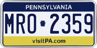 PA license plate MRO2359