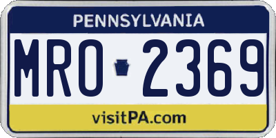 PA license plate MRO2369