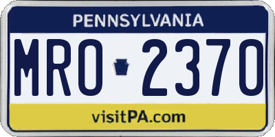 PA license plate MRO2370