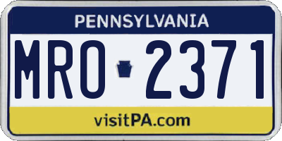 PA license plate MRO2371