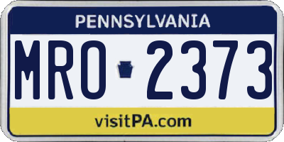 PA license plate MRO2373