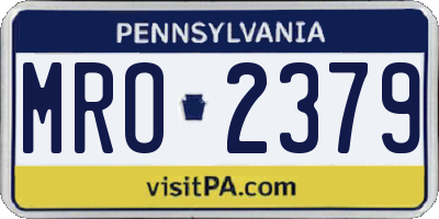PA license plate MRO2379