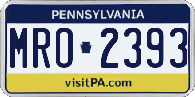 PA license plate MRO2393