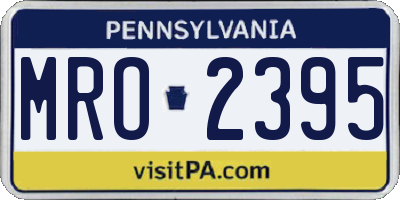 PA license plate MRO2395