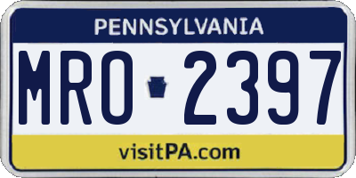 PA license plate MRO2397