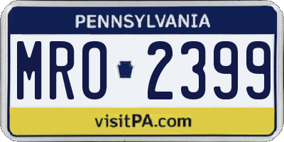 PA license plate MRO2399