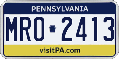 PA license plate MRO2413