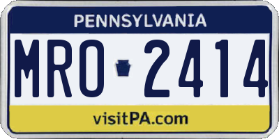 PA license plate MRO2414